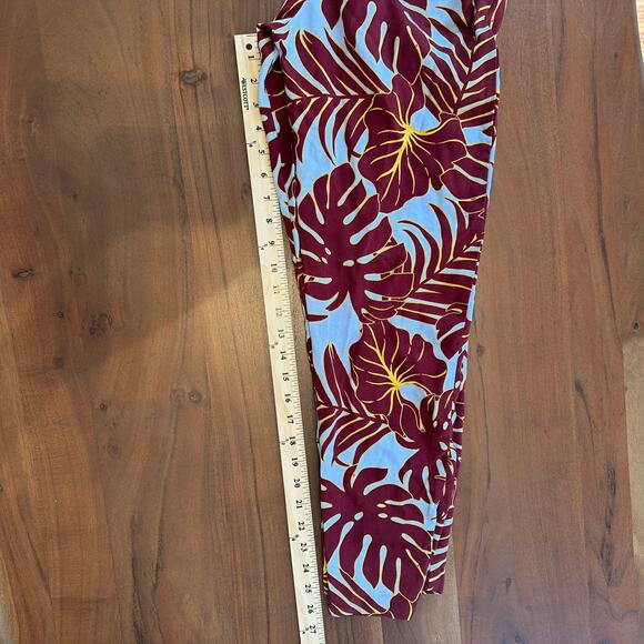 H&M Conscious Red Blue Floral Strapless Sweetheart Neckline Zip Jumpsuit Size 2 - Picture 13 of 13